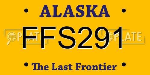 FFS291 Alaska License Plate