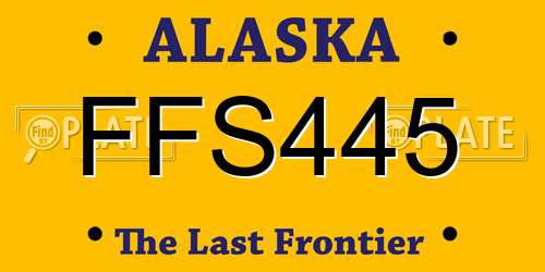 FFS445 Alaska License Plate