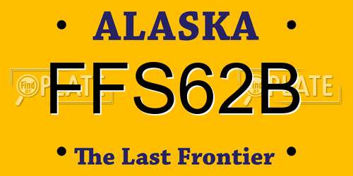 FFS62B Alaska License Plate