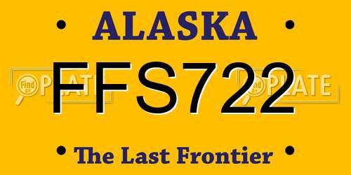 FFS722 Alaska License Plate