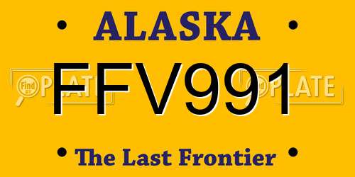 FFV991 Alaska License Plate