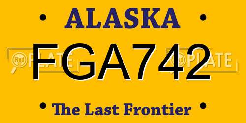 FGA742 Alaska License Plate