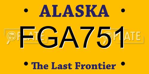 FGA751 Alaska License Plate