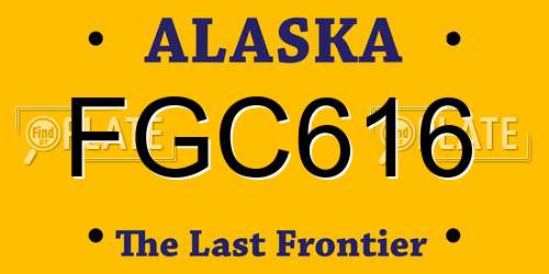 FGC616 Alaska License Plate