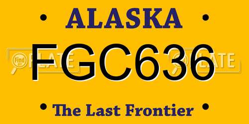 FGC636 Alaska License Plate