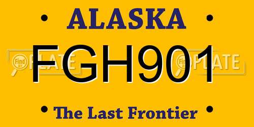 FGH901 Alaska License Plate