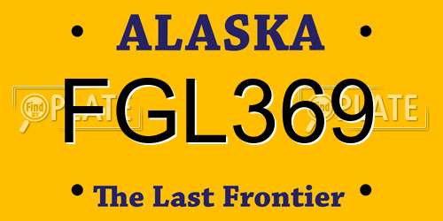 FGL369 Alaska License Plate