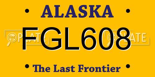 FGL608 Alaska License Plate