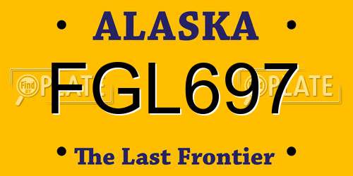 FGL697 Alaska License Plate