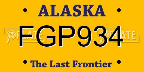 FGP934 Alaska License Plate