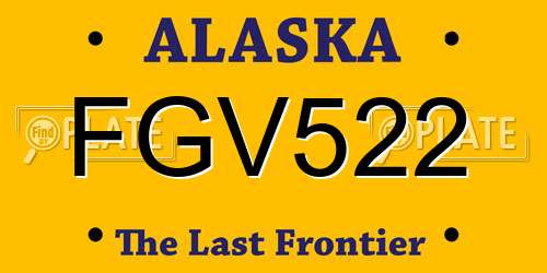 FGV522 Alaska License Plate