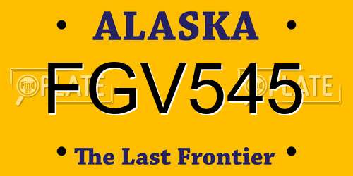 FGV545 Alaska License Plate