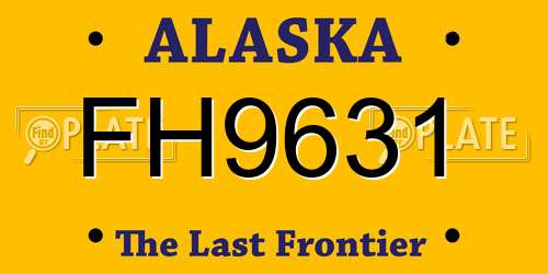 FH9631 Alaska License Plate