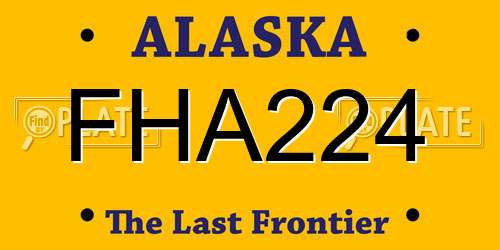 FHA224 Alaska License Plate