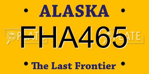 FHA465 Alaska License Plate