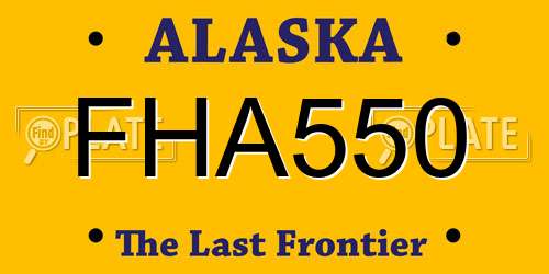 FHA550 Alaska License Plate