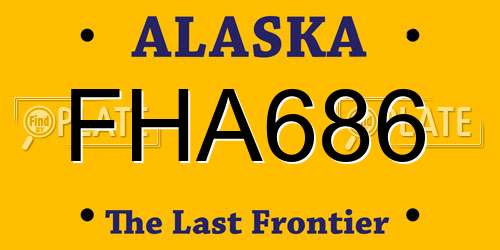 FHA686 Alaska License Plate