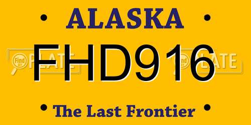 FHD916 Alaska License Plate