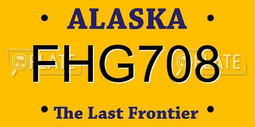 FHG708 Alaska License Plate