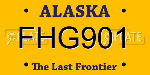 FHG901 Alaska License Plate