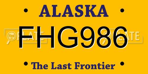 FHG986 Alaska License Plate