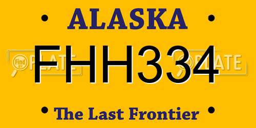 FHH334 Alaska License Plate