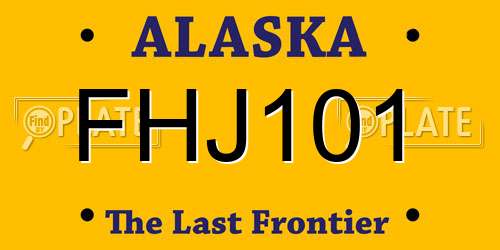 FHJ101 Alaska License Plate