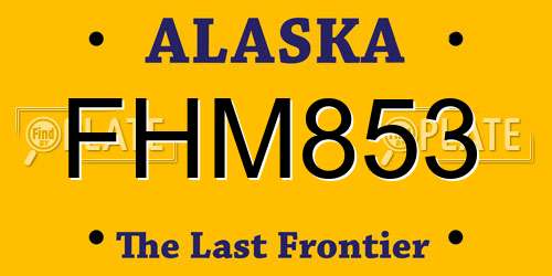 FHM853 Alaska License Plate