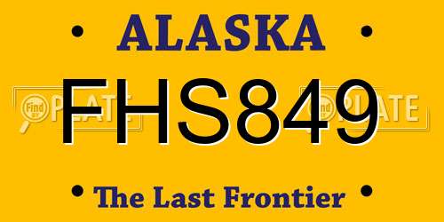 FHS849 Alaska License Plate