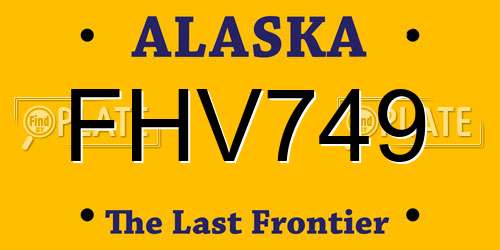 FHV749 Alaska License Plate