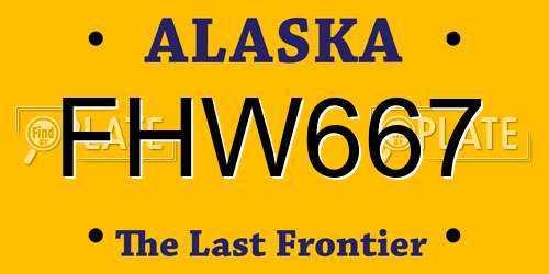 FHW667 Alaska License Plate