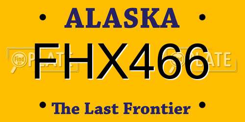 FHX466 Alaska License Plate