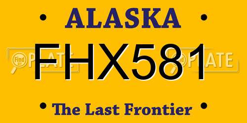 FHX581 Alaska License Plate