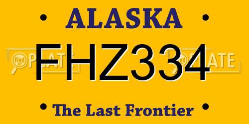 FHZ334 Alaska License Plate