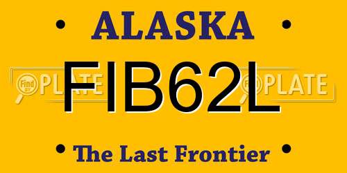 FIB62L Alaska License Plate