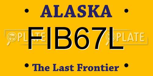 FIB67L Alaska License Plate