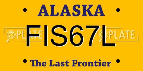 FIS67L Alaska License Plate