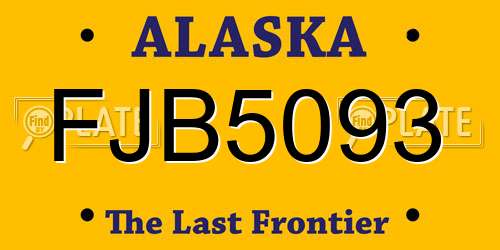 FJB5093 Alaska License Plate