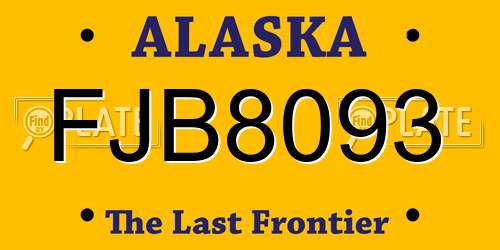 FJB8093 Alaska License Plate