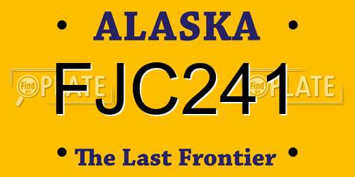 FJC241 Alaska License Plate