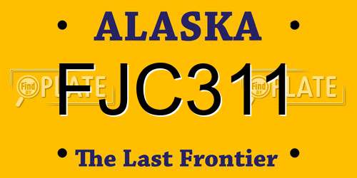 FJC311 Alaska License Plate