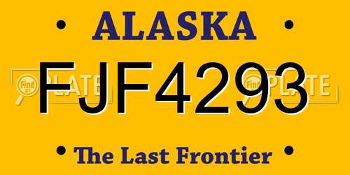 FJF4293 Alaska License Plate
