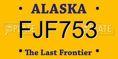 FJF753 Alaska License Plate