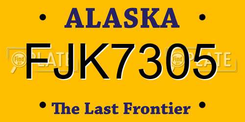 FJK7305 Alaska License Plate