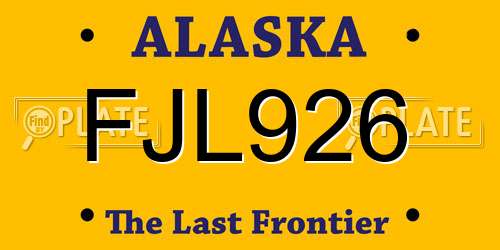FJL926 Alaska License Plate