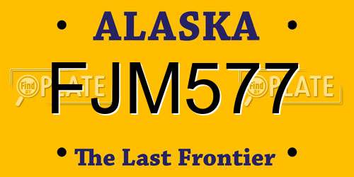 FJM577 Alaska License Plate