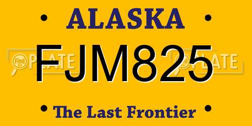 FJM825 Alaska License Plate