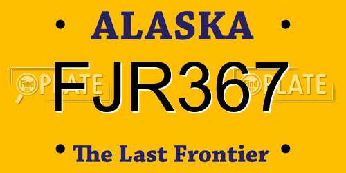 FJR367 Alaska License Plate