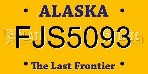 FJS5093 Alaska License Plate