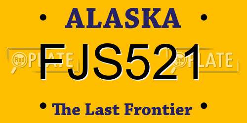 FJS521 Alaska License Plate